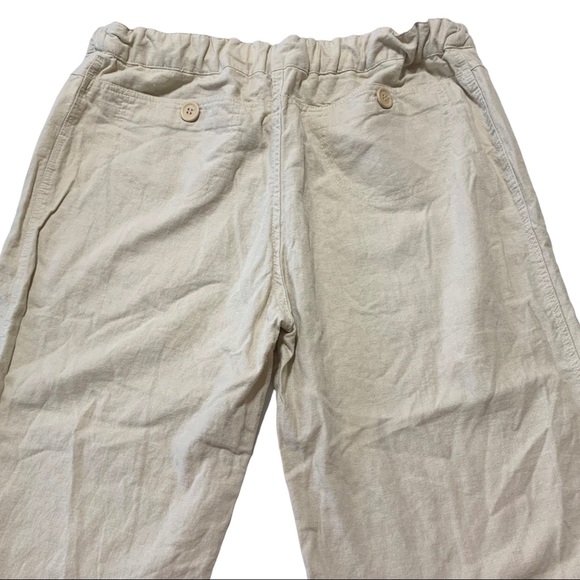 EUC Mothercare Beige Linen Adjustable Waist Cropped Pedal Pants Size 12 - Picture 3 of 11